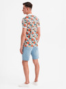 Ombre Clothing Tricou polo din bumbac cu imprimeu floral - alb