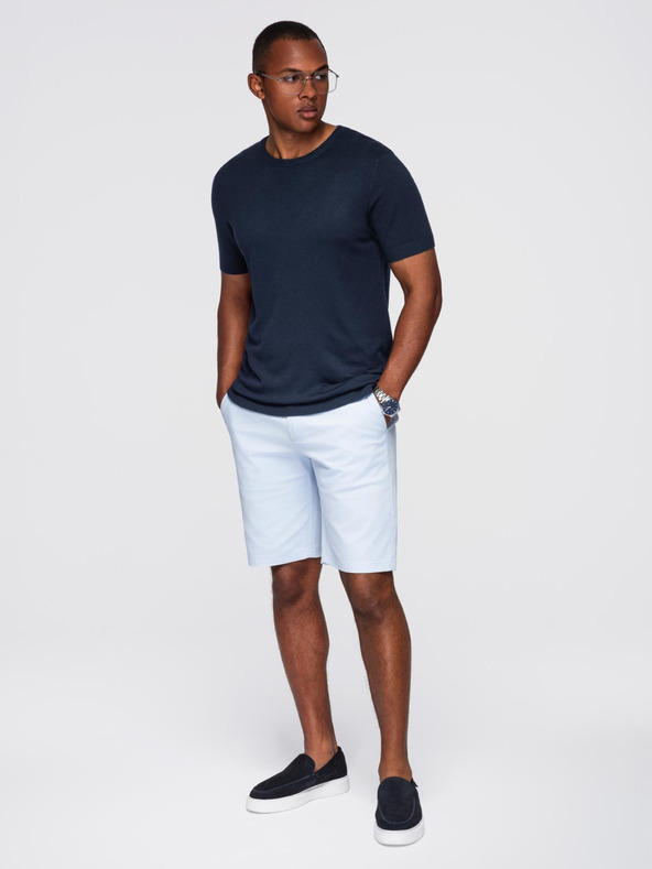 Ombre Clothing Cămașă tricotată clasică cu dungi pentru bărbați - albastru închis