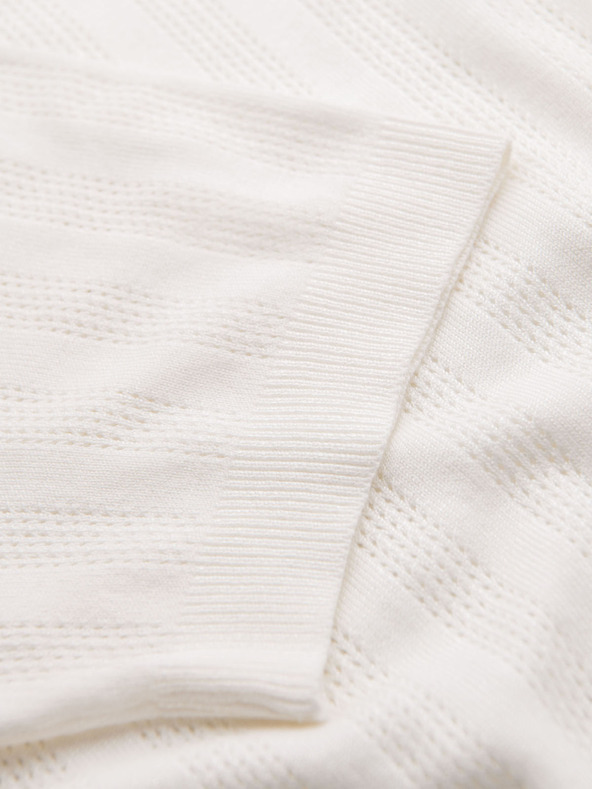 Ombre Clothing Pulover pentru bărbați cu decolteu rotund și mâneci scurte - alb