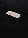 Ombre Clothing Pulover pentru bărbați cu decolteu rotund și mâneci scurte - negru