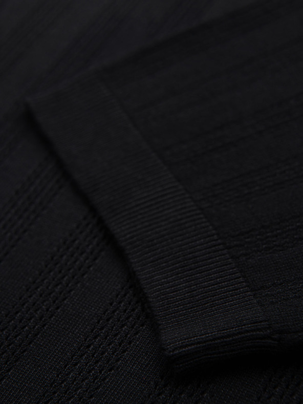 Ombre Clothing Pulover pentru bărbați cu decolteu rotund și mâneci scurte - negru