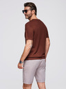Ombre Clothing Cămașă tricotată clasică pentru bărbați cu manșete coaste - maro cald