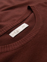 Ombre Clothing Cămașă tricotată clasică pentru bărbați cu manșete coaste - maro cald