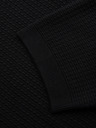 Ombre Clothing Tricou polo tricotat pentru bărbați fără nasturi - negru