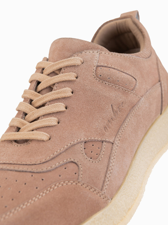 Ombre Clothing Adidași ușori din piele întoarsă pentru bărbați în stil sport - bej