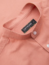 Ombre Clothing Cămașă din pânză pentru bărbați cu guler înalt și buzunar REGULAR FIT - roz