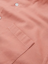 Ombre Clothing Cămașă din pânză pentru bărbați cu guler înalt și buzunar REGULAR FIT - roz