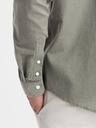 Ombre Clothing Cămașă din pânză pentru bărbați cu guler înalt și buzunar REGULAR FIT - khaki