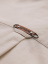 Ombre Clothing Cămașă din pânză pentru bărbați cu guler clasic și buzunare REGULAR FIT - crem
