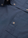 Ombre Clothing Cămașă din pânză pentru bărbați cu guler clasic și buzunare REGULAR FIT - albastru
