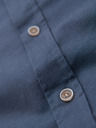Ombre Clothing Cămașă din pânză pentru bărbați cu guler clasic și buzunare REGULAR FIT - albastru