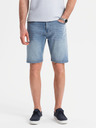 Ombre Clothing Pantaloni scurți din denim pentru bărbați, croială clasică - albastru deschis