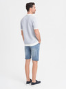 Ombre Clothing Pantaloni scurți din denim pentru bărbați, croială clasică - albastru deschis