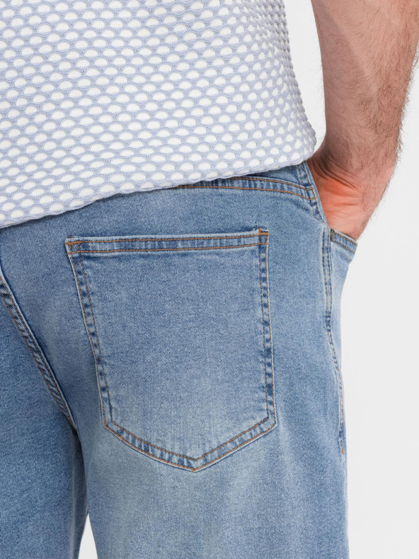 Ombre Clothing Pantaloni scurți din denim pentru bărbați, croială clasică - albastru deschis