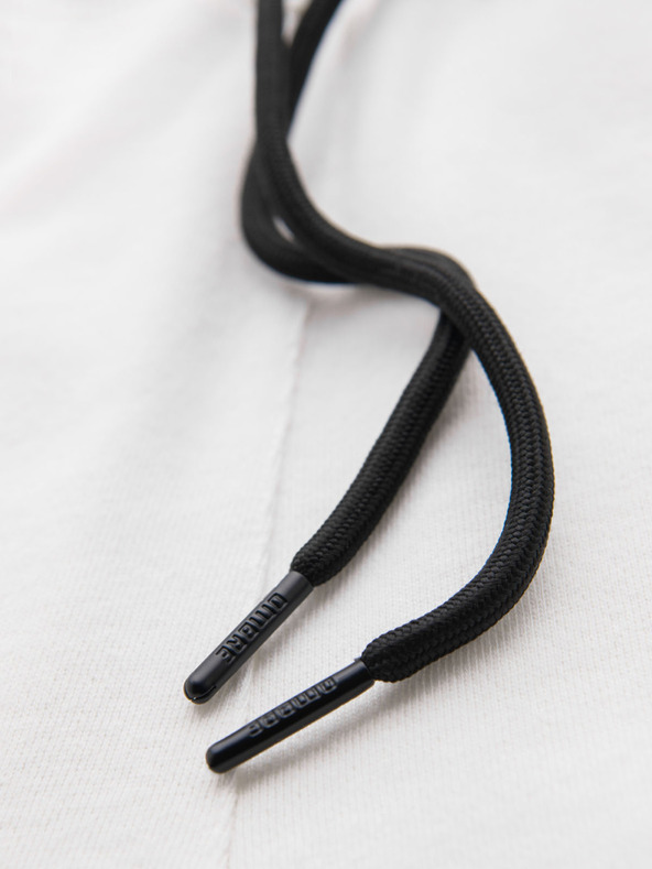 Ombre Clothing Pantaloni scurți de trening pentru bărbați cu dungi late - albi