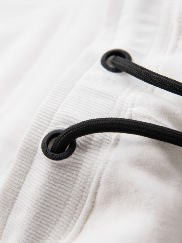 Ombre Clothing Pantaloni scurți de trening pentru bărbați cu dungi late - albi