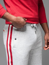 Ombre Clothing Pantaloni scurți de trening pentru bărbați cu tiv și brâu nervurat - gri melanj