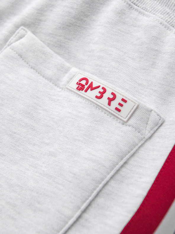 Ombre Clothing Pantaloni scurți de trening pentru bărbați cu tiv și brâu nervurat - gri melanj