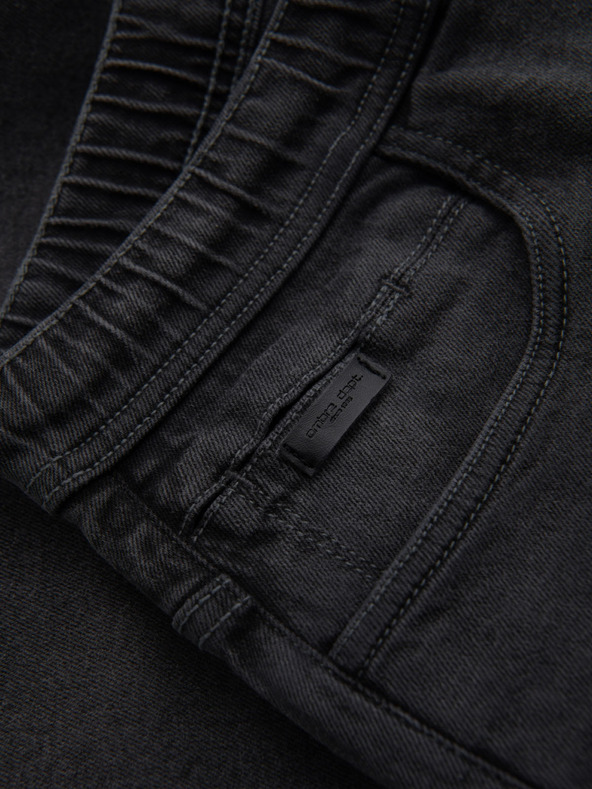 Ombre Clothing Pantaloni scurți pentru bărbați cu talie elastică și efect uzat - gri