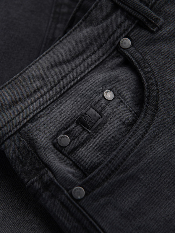 Ombre Clothing Pantaloni scurți din denim pentru bărbați, croială clasică - negri