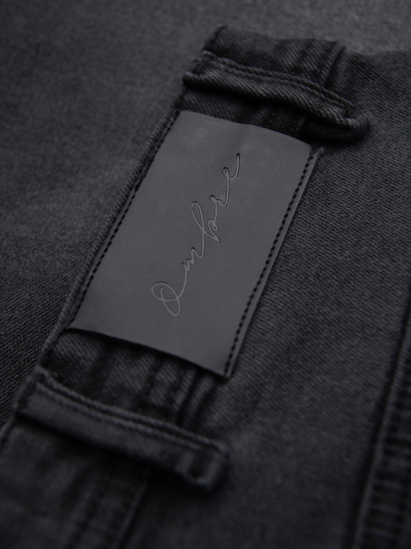 Ombre Clothing Pantaloni scurți din denim pentru bărbați, croială clasică - negri