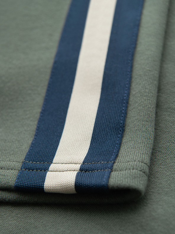 Ombre Clothing Pantaloni scurți de trening pentru bărbați cu tiv și brâu nervurat - oliv