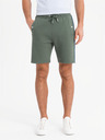 Ombre Clothing Pantaloni scurți de trening pentru bărbați cu tiv și brâu nervurat - oliv