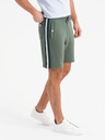 Ombre Clothing Pantaloni scurți de trening pentru bărbați cu tiv și brâu nervurat - oliv