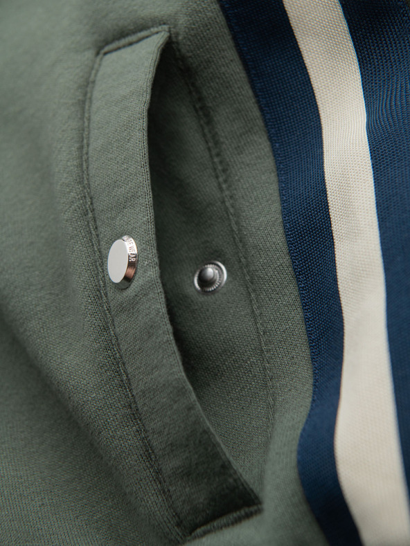 Ombre Clothing Pantaloni scurți de trening pentru bărbați cu tiv și brâu nervurat - oliv