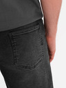 Ombre Clothing Pantaloni scurți pentru bărbați cu talie elastică și efect uzat - negri
