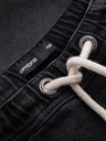 Ombre Clothing Pantaloni scurți pentru bărbați cu talie elastică și efect uzat - negri