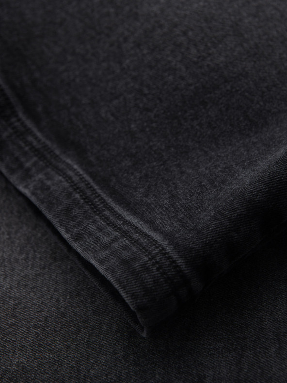 Ombre Clothing Pantaloni scurți pentru bărbați cu talie elastică și efect uzat - negri