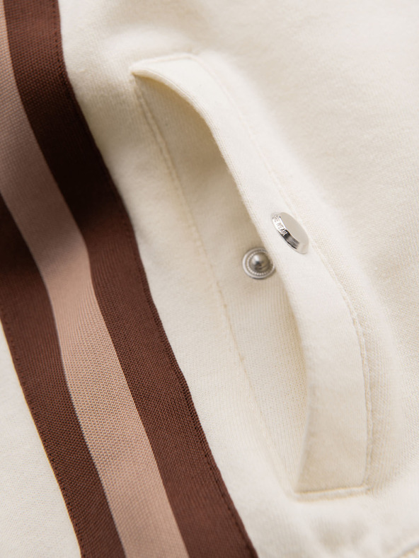 Ombre Clothing Pantaloni scurți de trening pentru bărbați cu tiv și brâu nervurat - crem