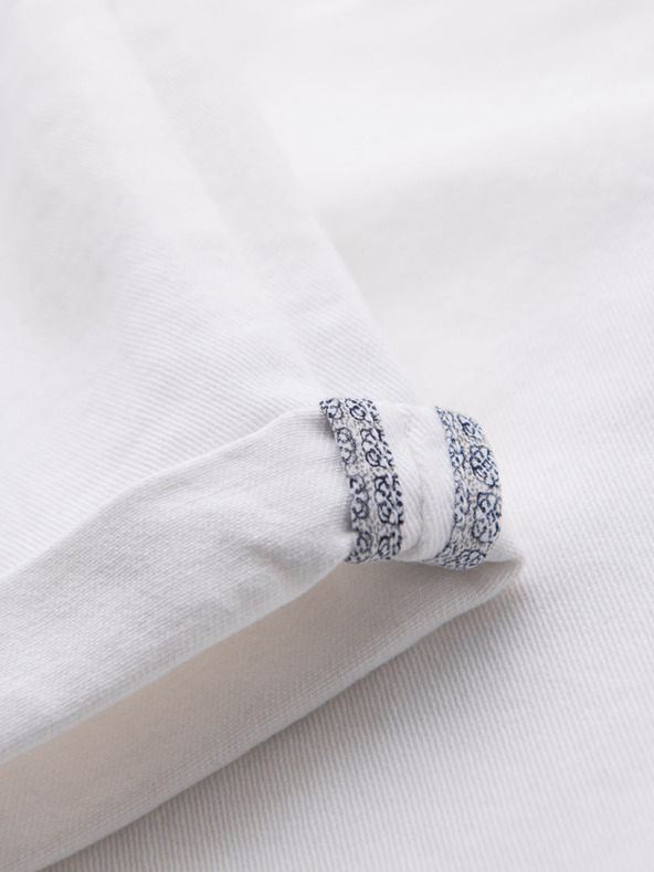 Ombre Clothing Pantaloni scurți din denim pentru bărbați cu manșetă - albi