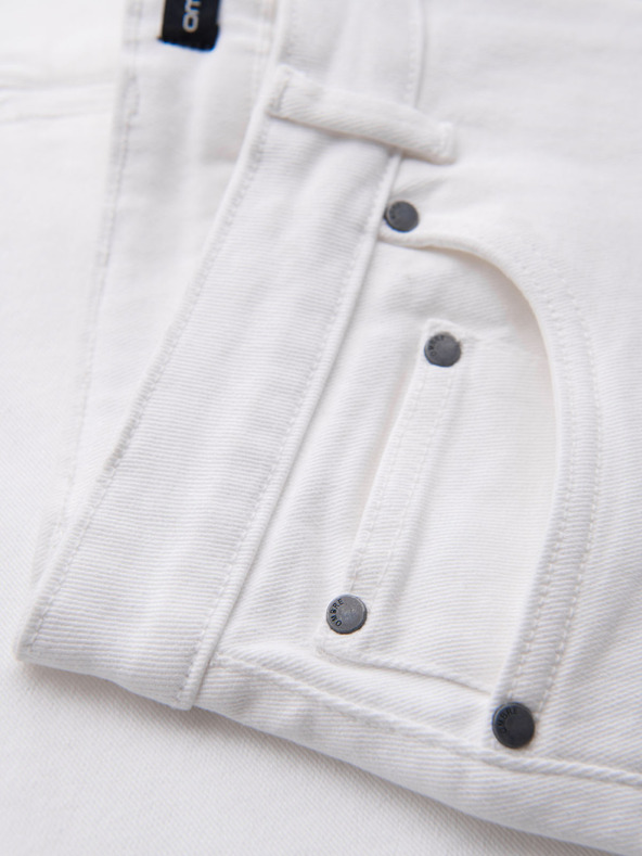 Ombre Clothing Pantaloni scurți din denim pentru bărbați cu manșetă - albi