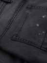Ombre Clothing Pantaloni scurți de blugi pentru bărbați cu rupturi și manșetă - gri
