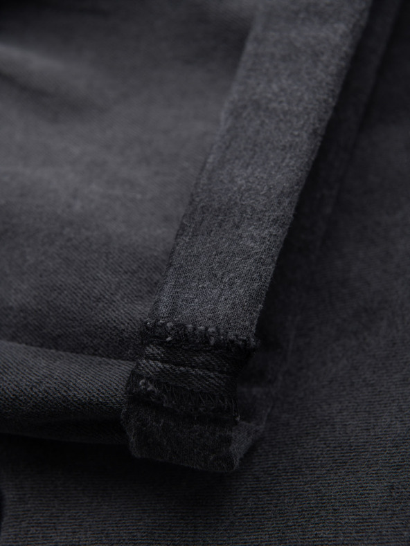 Ombre Clothing Pantaloni scurți de blugi pentru bărbați cu rupturi și manșetă - gri