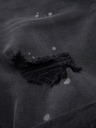 Ombre Clothing Pantaloni scurți de blugi pentru bărbați cu rupturi și manșetă - gri
