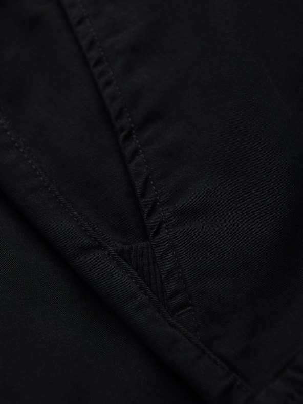 Ombre Clothing Pantaloni scurți din bumbac pentru bărbați cu talie elastică - negri