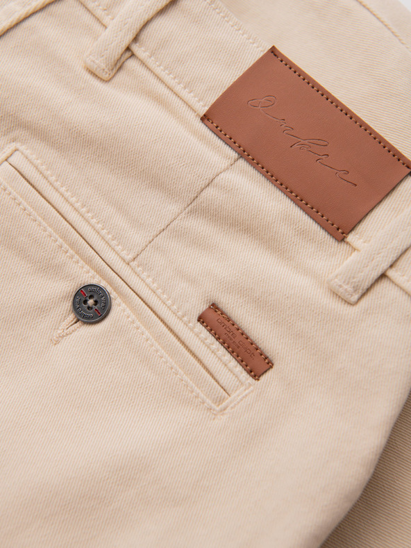 Ombre Clothing Pantaloni scurți din denim pentru bărbați cu manșetă - crem