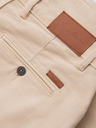 Ombre Clothing Pantaloni scurți din denim pentru bărbați cu manșetă - crem