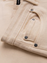 Ombre Clothing Pantaloni scurți din denim pentru bărbați cu manșetă - crem