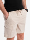 Ombre Clothing Pantaloni scurți pentru bărbați cu croială lejeră și buzunare cargo - crem
