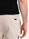 Ombre Clothing Pantaloni scurți pentru bărbați cu croială lejeră și buzunare cargo - crem