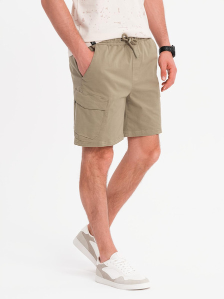 Ombre Clothing Pantaloni scurți pentru bărbați cu croială lejeră și buzunare cargo - verde oliv deschis