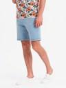 Ombre Clothing Pantaloni scurți pentru bărbați cu talie elastică și efect uzat - albastru deschis