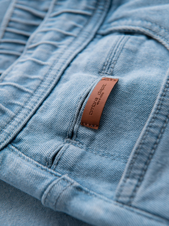 Ombre Clothing Pantaloni scurți pentru bărbați cu talie elastică și efect uzat - albastru deschis