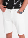 Ombre Clothing Pantaloni scurți din denim pentru bărbați, croială clasică - alb