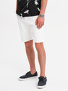 Ombre Clothing Pantaloni scurți din denim pentru bărbați, croială clasică - alb