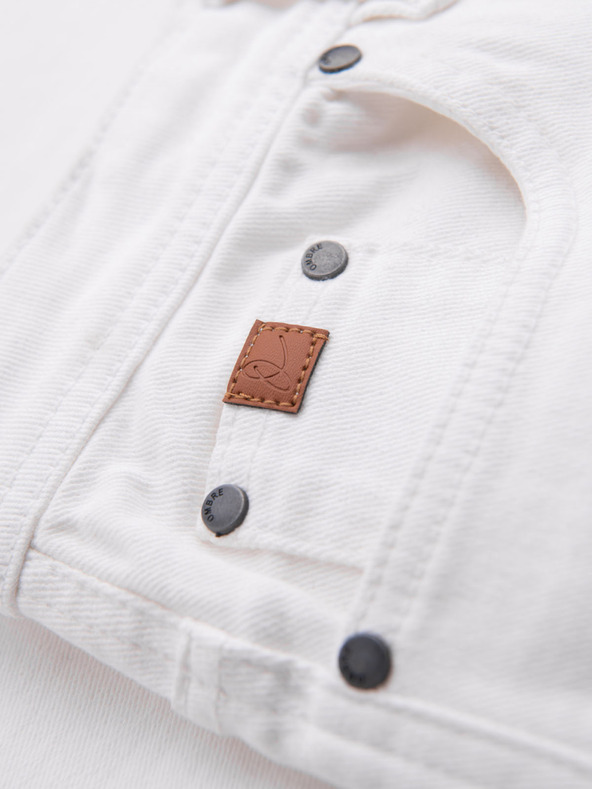 Ombre Clothing Pantaloni scurți din denim pentru bărbați, croială clasică - alb